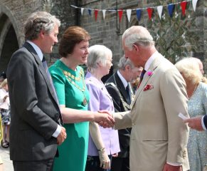 Prince Charles meeting the Town Mayor
